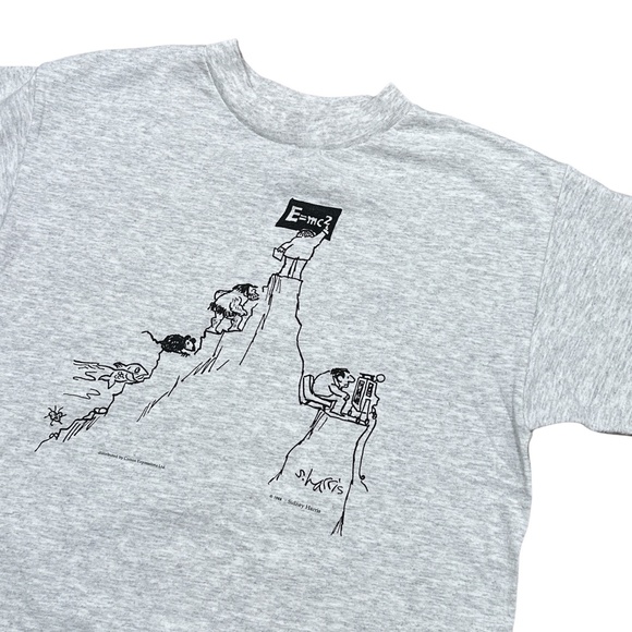 Vintage 90s Einstein E MC 2 Funny Evolution Single Stitch T Shirt Mens Medium - Picture 3 of 9